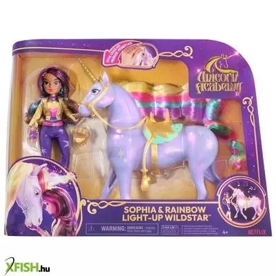 Spin master unikornis akadémia - szivárványosan világító wildstar és sophia