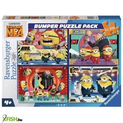 ravensburger puzzle 4x100 db - minyonok 4