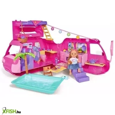 Évi Love: Lakókocsi szett babával és kiegészítőkkel - 40 db-os