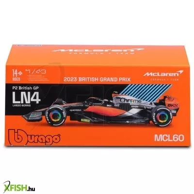Bburago 1 /43 f1 versenyautó - mclaren mcl60 (with helmet) (#4 (lando norris)