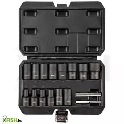 Neotools dugókulcskészlet, sérült fejű csavarokhoz 16db 1/2”, 8, 10, 11, 12, 13, 14, 15, 16, 17, 19, 21, 22, 24, 27mm