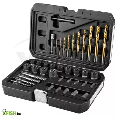 Neotools törtcsavar kiszedő készlet, vezetőfúrókkal, 40db-os