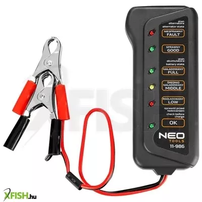Neotools akkumulátor teszter, digitális, akku állapot, generátor töltés ellenőrzése 12v