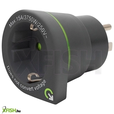 Q2power 1.200110-th utazóadapter  europe to usa”, bemeneti feszültség 100-250 v, teljesítmény 100 V - 1500 W / 250 V - 3750 W