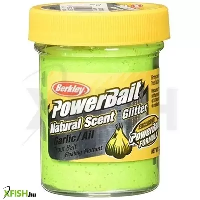 Berkley PowerBait pisztráng csali Natural Glitter Trout Bait pisztráng csali Chartreuse Jar Garlic fokhagyma