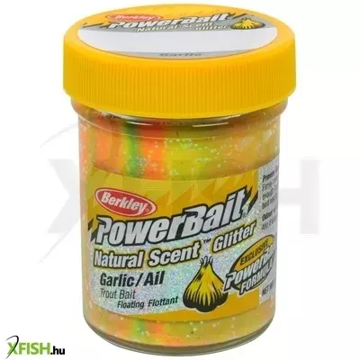 Berkley PowerBait pisztráng csali Natural Glitter Trout Bait pisztráng csali Rainbow Jar Garlic fokhagyma