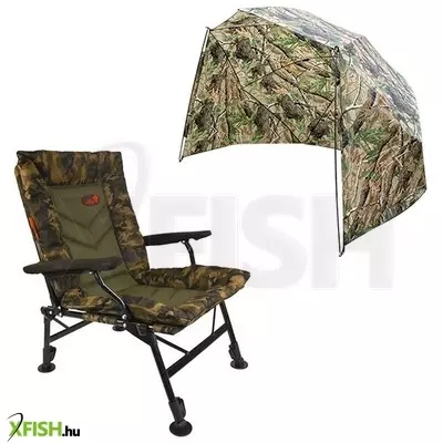 Carp Expert Comfort Camo Horgász Szék 210cm Esernyős Félsátorral