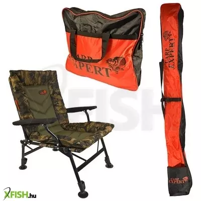 Carp Expert Comfort Camo Horgász Szék Botzsákkal És Száktartó Táskával
