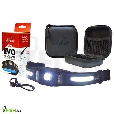 Carp Expert Evo Smart Horgász Fejlámpa Kemény Tokkal