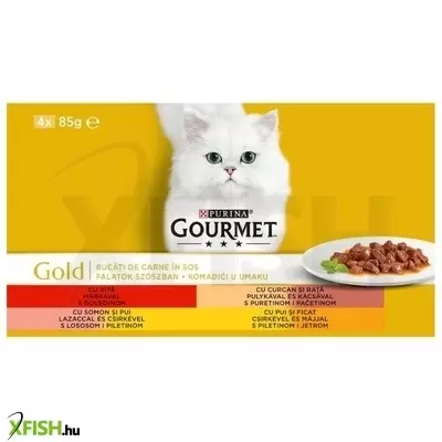 Gourmet gold multipack - falatok szószban (4x85g), 12 db/csomag
