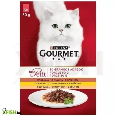 Gourmet Mon Petit Kacsával/Csirkével/Pulykával 6x50g Multipack