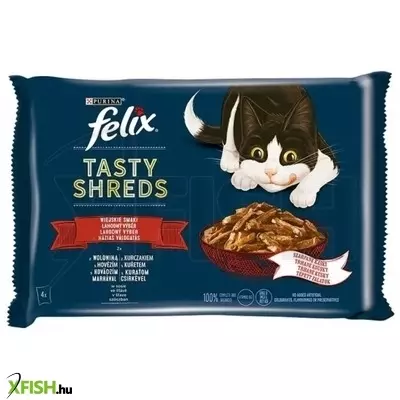 Felix shreds alutasak 4x80g házias válogatás szószban multipack, 12 db/csomag