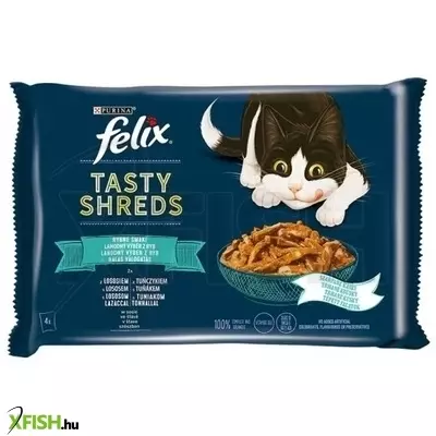 Felix shreds alutasak 4x80g halas válogatás szószban multipack, 12 db/csomag