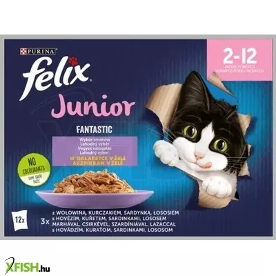 Felix fantastic multipack junior vegyes válogatás aszpikban 12x85g, 6 db/csomag