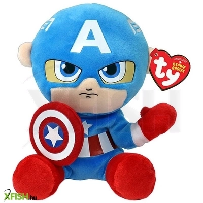 ty beanie babies soft plüss captain america, 15 cm