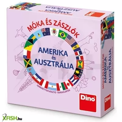 dino társasjáték - móka és zászlók - amerika és ausztrália