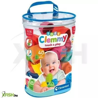 clemmy 40 db puha építőkocka tárolózsákban