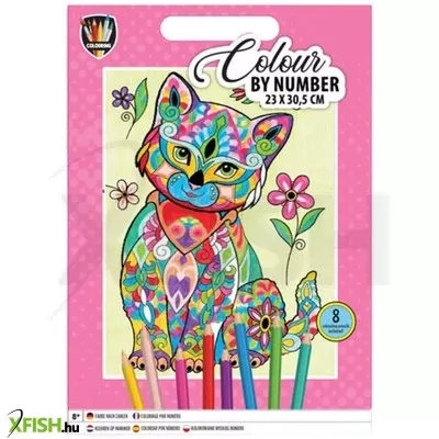Grafix színezz számok szerint, 23x30, 5 cm, 8 ceruzával, 3 féle