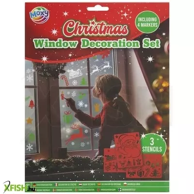 Grafix karácsonyi ablakdísz készítő 3 db a4 mintaívvel és 4 filctollal