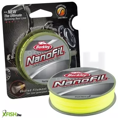 Berkley Nanofil Filler Spools Dyneema szálas Pergető zsinór 295yd | 270m Hi-Vis Chartreuse 5.7kg | 12lb 0.004in | 0.10mm