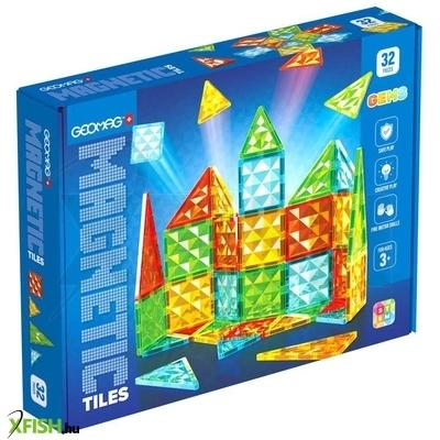 Geomag mágneses építőlapok - drágakő szett (32 db)