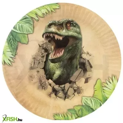 Grafix dínós papírtányér, 23 cm, 6 db