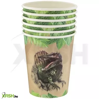 Grafix dínós papírpohár, 250 ml, 6 db