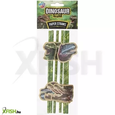 grafix dínós papírszívószál, 19, 5 cm, 6 db