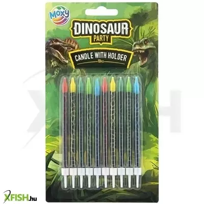 Grafix dínós gyertya tartóval, 8 cm, 10 db