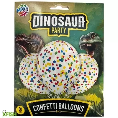grafix dínós konfettis lufi, 30 cm, 6 db
