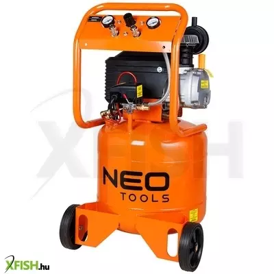 neotools kompresszor, 40l, álló, 8bar, 169l/min, 2 csatlakozó, 2 nyomásmérő, olajkenésű