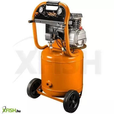 neotools kompresszor, 40l, álló, 2 csatlakozó, 2 nyomásmérő, olajkenésű