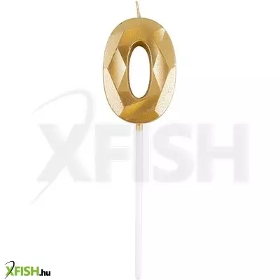 Funny fashion 0-as elegáns számgyertya - arany
