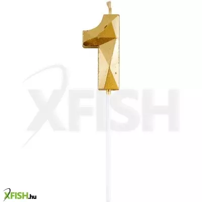 Funny fashion 1-es elegáns számgyertya - arany