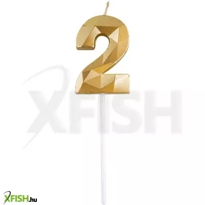 Funny fashion 2-es elegáns számgyertya - arany