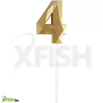 Funny fashion 4-es elegáns számgyertya - arany