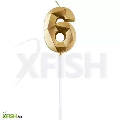 Funny fashion 6-os elegáns számgyertya - arany