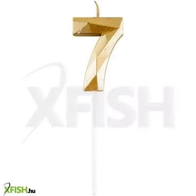 Funny fashion 7-es elegáns számgyertya - arany