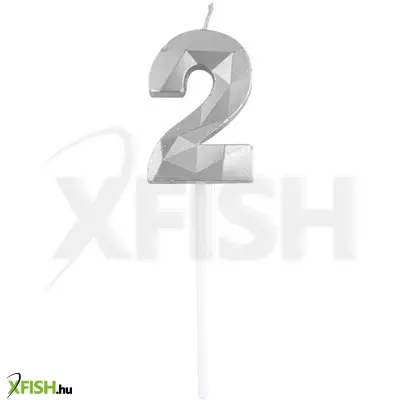 Funny fashion 2-es elegáns számgyertya - ezüst