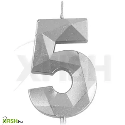 Funny fashion 5-ös elegáns számgyertya - ezüst