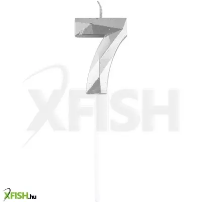 Funny fashion 7-es elegáns számgyertya - ezüst