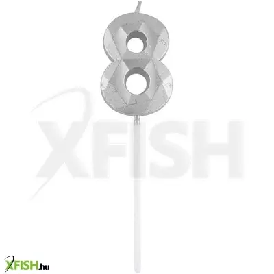 Funny fashion 8-as elegáns számgyertya - ezüst