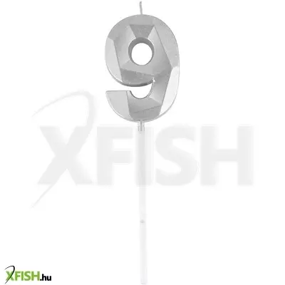 Funny fashion 9-es elegáns számgyertya - ezüst