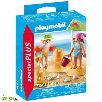Playmobil gyerekek homokvárral