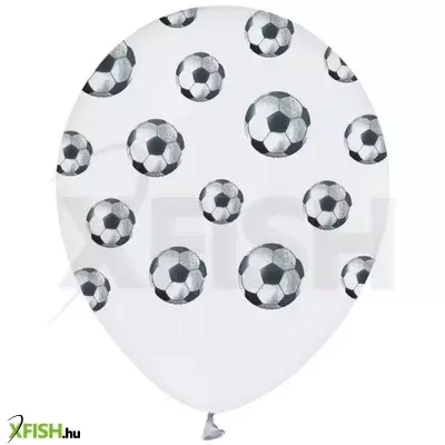 Focilabda mintás fehér lufi - 5 darabos