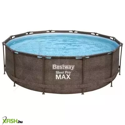 Bestway: MYKONOS LUX fémvázas rattan medence létrával és vízforgatóval - 366 x 100 cm