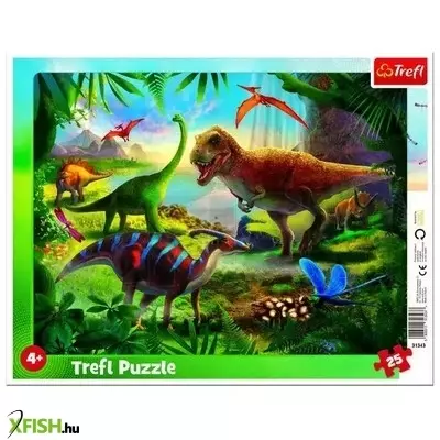 Trefl: Dinoszauruszok 25 darabos keretes puzzle