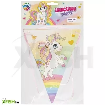 grafix unikornis papír girland, 3 m, 7 zászló