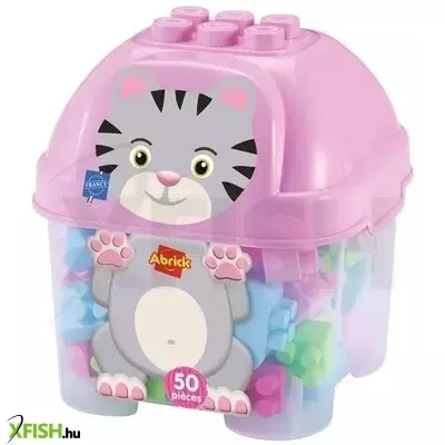 Abrick: Cica mintás építőkocka szett - 50 darabos