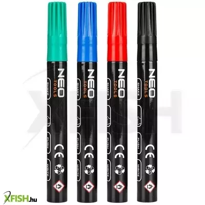 Neotools 4db jelölőfilc, lakkfilc, vízálló festékkel, alu festéktartály házzal, színes, vastag hegyű